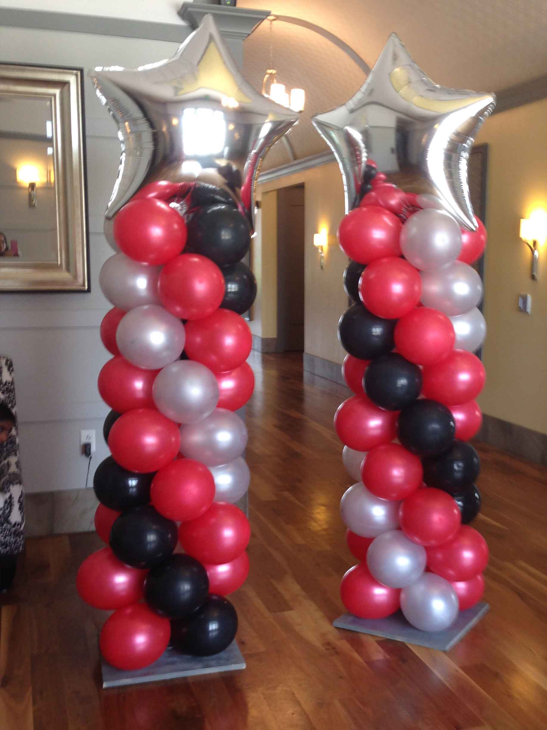 ballooncolumns #DD4L #red #black #silver